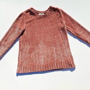 Pink Velvet Yarn Knit Long Sleeve Pullover Sweater Women's Small Coquette Fall